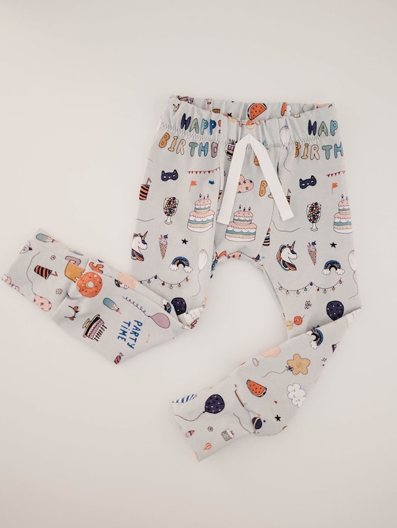 Birthday Leggings - Toddler girl boy - Unicorn - rainbow - birthday outfit - Second third fourth birthday - Oeko tex fabric