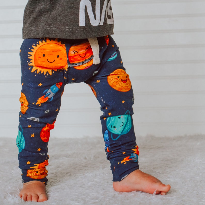 Baby boy pants  space pants  solar system baby boy outfit  image 1