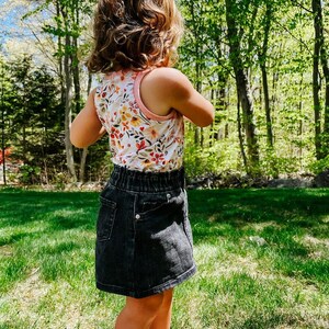 Floral tank girls summer tank Flower tank swing tank image 2