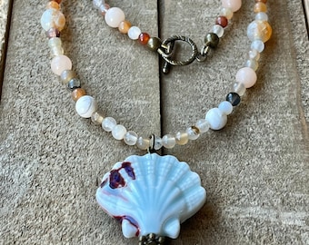 Shell Gemstone Beaded Necklace