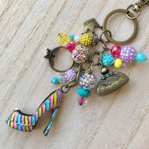 Stiletto Bead & Charm Keychain