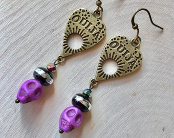 Boucles d'oreilles perles Planchette Ouija