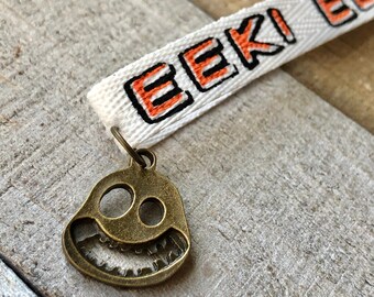 Halloween Skull “Eek!” Ribbon Choker