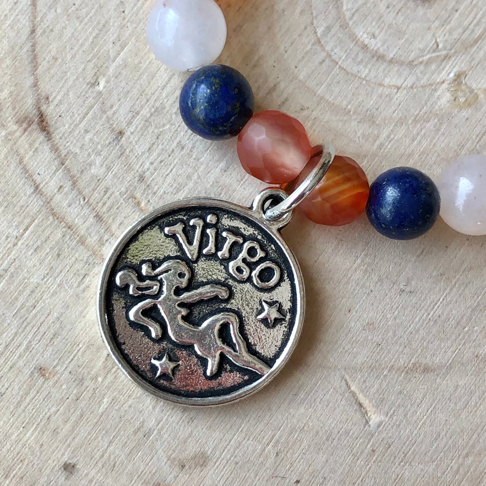 Virgo Gemstone Beaded Stretch Bracelet Etsy