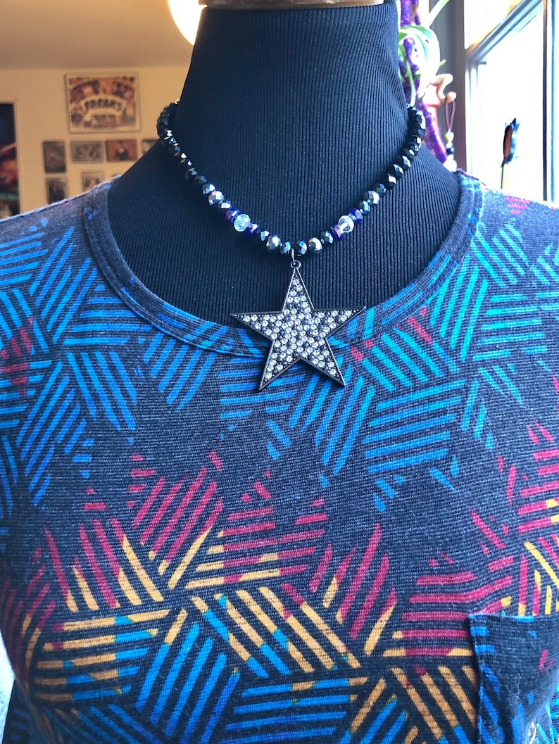 Star Glass Beaded Collar Necklace