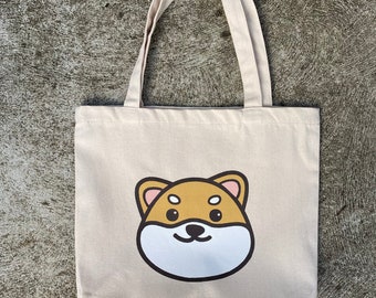 Cute Shiba Inu Dog Face Tote Bag