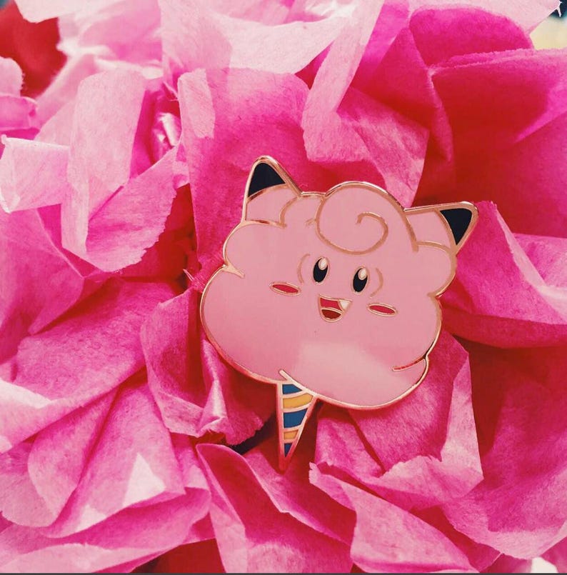 Clefairy Floss Enamel Pin