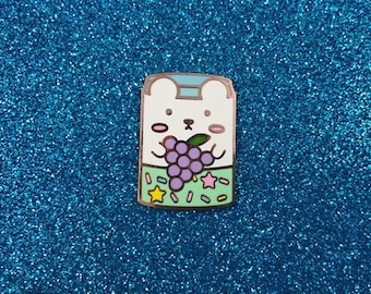 Grape Soda Can Hard Enamel Pin - Bashful Bear Kawaii Drinks series