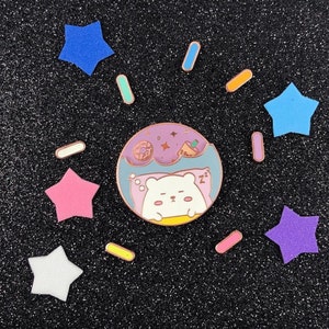 Spinning Sleepy Bashful Bear Hard Enamel Pin