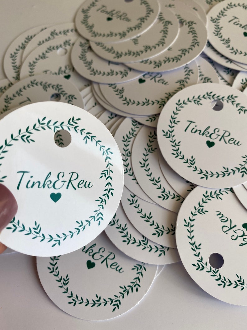 2 Personalised/Branded Round Swing Tags Etsy