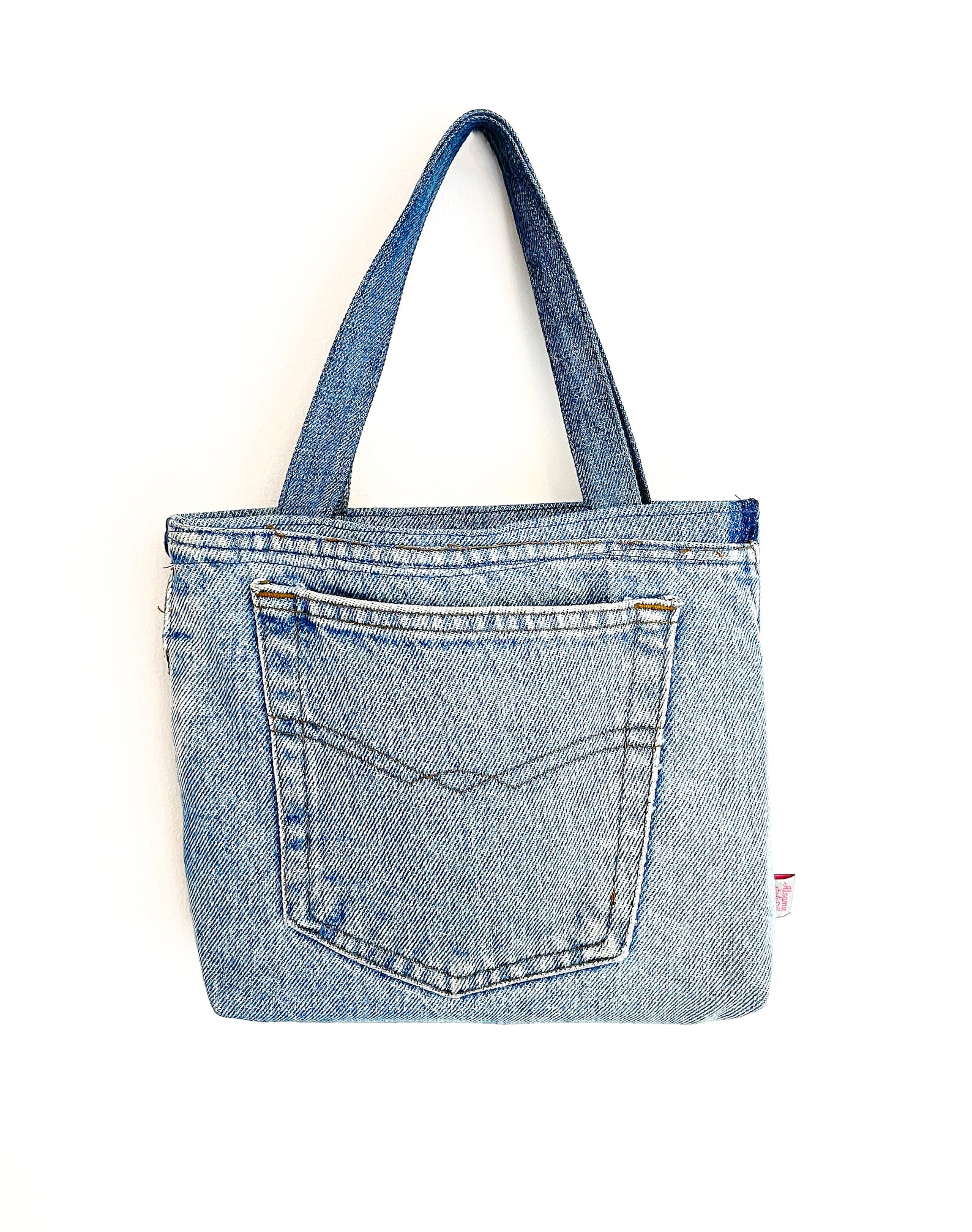 Hand Embroidered Upcyled Denim Mini Tote Bag Toteal BS Etsy