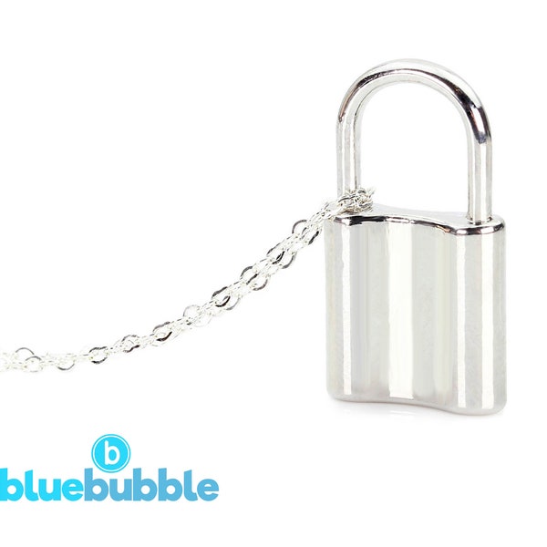 bluebubble FOREVER Solid Padlock Pendant Necklace on Gift Card -