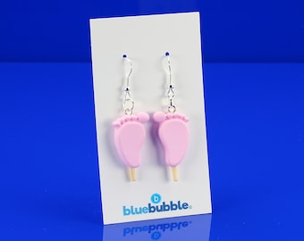 bluebubble ICE CREAM PARLOUR Funny Feet Dangle Earrings on Gift Card