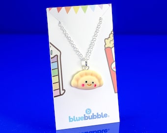 bluebubble KAWAII CAFE Happy Dumpling Pendant Necklace on Gift Card - Kitsch Kawaii Charms