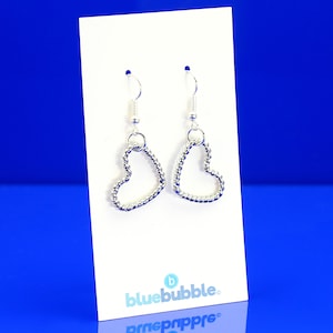 bluebubble MY VALENTINE Silver Twisted Heart Dangle Boucles d’oreilles sur carte-cadeau