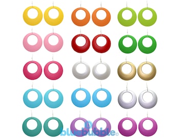 bluebubble DISCO FEVER Large Round Hoop Drop Earrings - 32 Colours Available