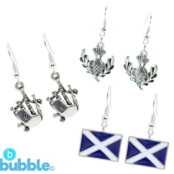 bluebubble HIGHLAND FLING Scottish Drop Earrings on Gift Card - Cute Kitsch Retro