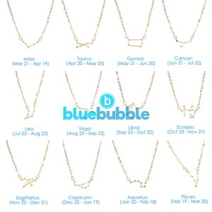Bluebubble Collier avec pendentif à breloques en cristal ZODIAC Constellation CZ sur une carte-cadeau