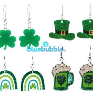 bluebubble GOOD LUCK Irish Clover Earrings sur carte-cadeau - Lucky St Patrick Day Party Celebration - Choix de styles - Stud ou Dangle