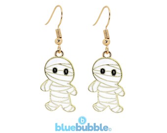 bluebubble HAUNTED HOUSE Egyptian Mummy Halloween Dangle Earrings with Gift Box