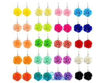 bluebubble 22 mm ENGLISH ROSE Ohrringe auf Geschenkkarte - Hochzeit Gunst Braut Brautjungfer Abschlussball