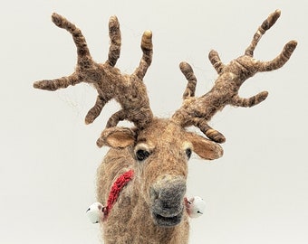 Rentier gefilzt, Hirsch, Filztier, Moose, Elch gefilzt, Nadelgefilzte Tiere, felted reindeer