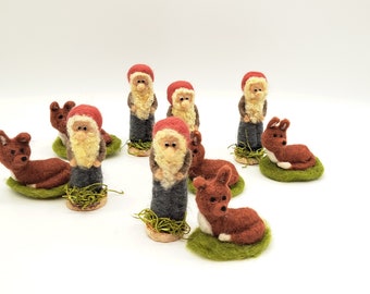 Tomte, Gnom, Schwedischer Wichel, Fuchs,Filztier, Zwerg, Filzzwerg, Weihnachten, Nikolaus, Filzfiguren