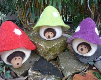 Small Mushroom Cottage with hedgehog
