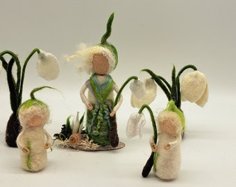 snowdrop decoration, spring decoration, seasonal decoration, waldorf