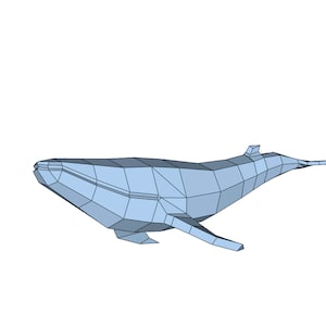 Great Whale Low Poly Whale Origami Whale Papercraft Whale 3D Art Papercraft Whale Animals DIY Paper Sculpture Blue Whale