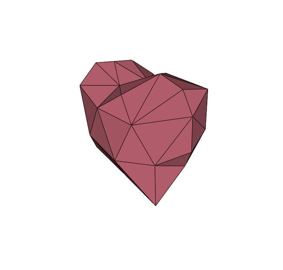 paper origami heart geometric