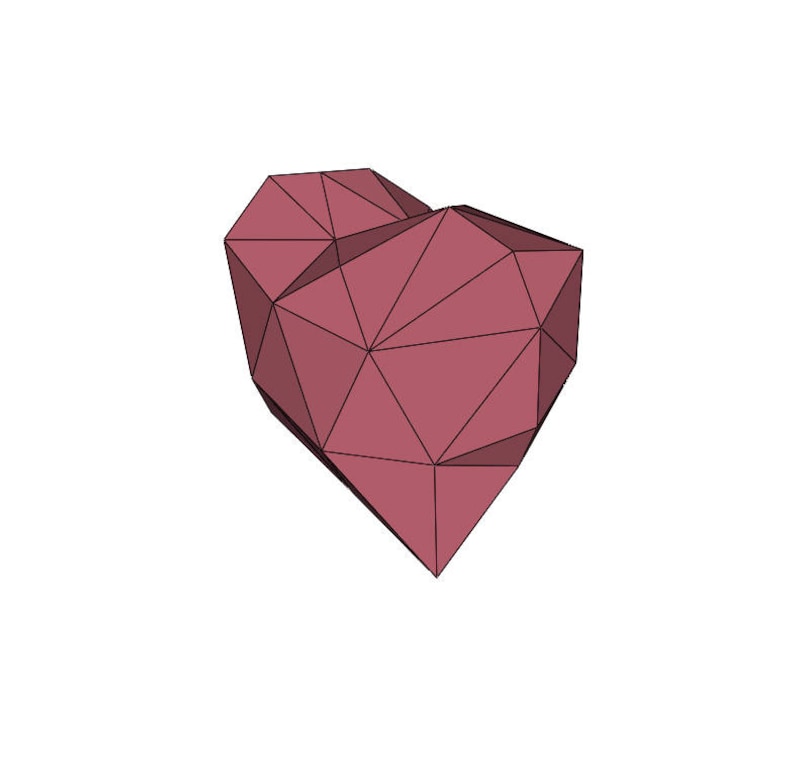 Paper Origami Heart Geometric Paper Lowpoly Papercraft 3d Puzzle Diy Papermodel Gift Valentines Day Love