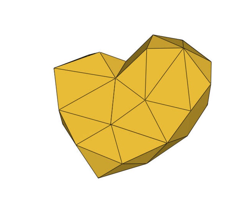 Paper Origami Heart Geometric Paper Lowpoly Papercraft 3d Puzzle Diy Papermodel Gift Valentines Day Love
