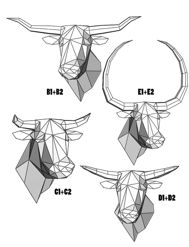 Papercraft animal head templates free