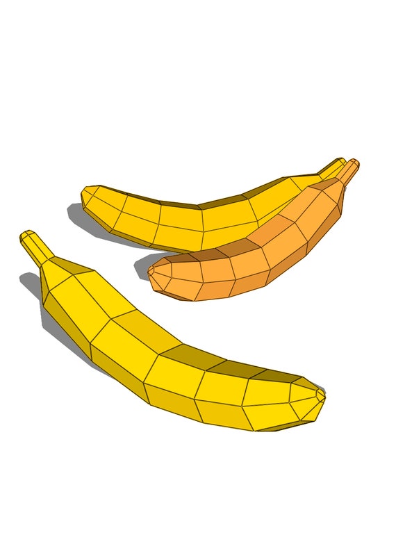 banana papercraft Fruit Pretend 3D design lowpoly, Do it yourself paper sculpture Geometric PDF template paper graphic about Banana Template Printable identify banana papercraft Fruit Pretend 3D design and style lowpoly, Do-it-yourself paper sculpture Geometric PDF template paper