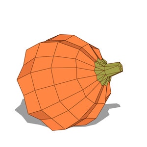 Pumpkin papercraft halloween decor paper Sculpture  DIY trophy Low poly PDF template geometric Halloween Pumpkins table decor Hallowe'en
