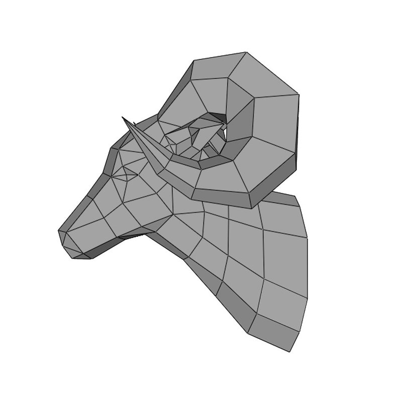 Goat Ram Papercraft Printable PDF Pattern Low Poly DIY Faux Taxidermy