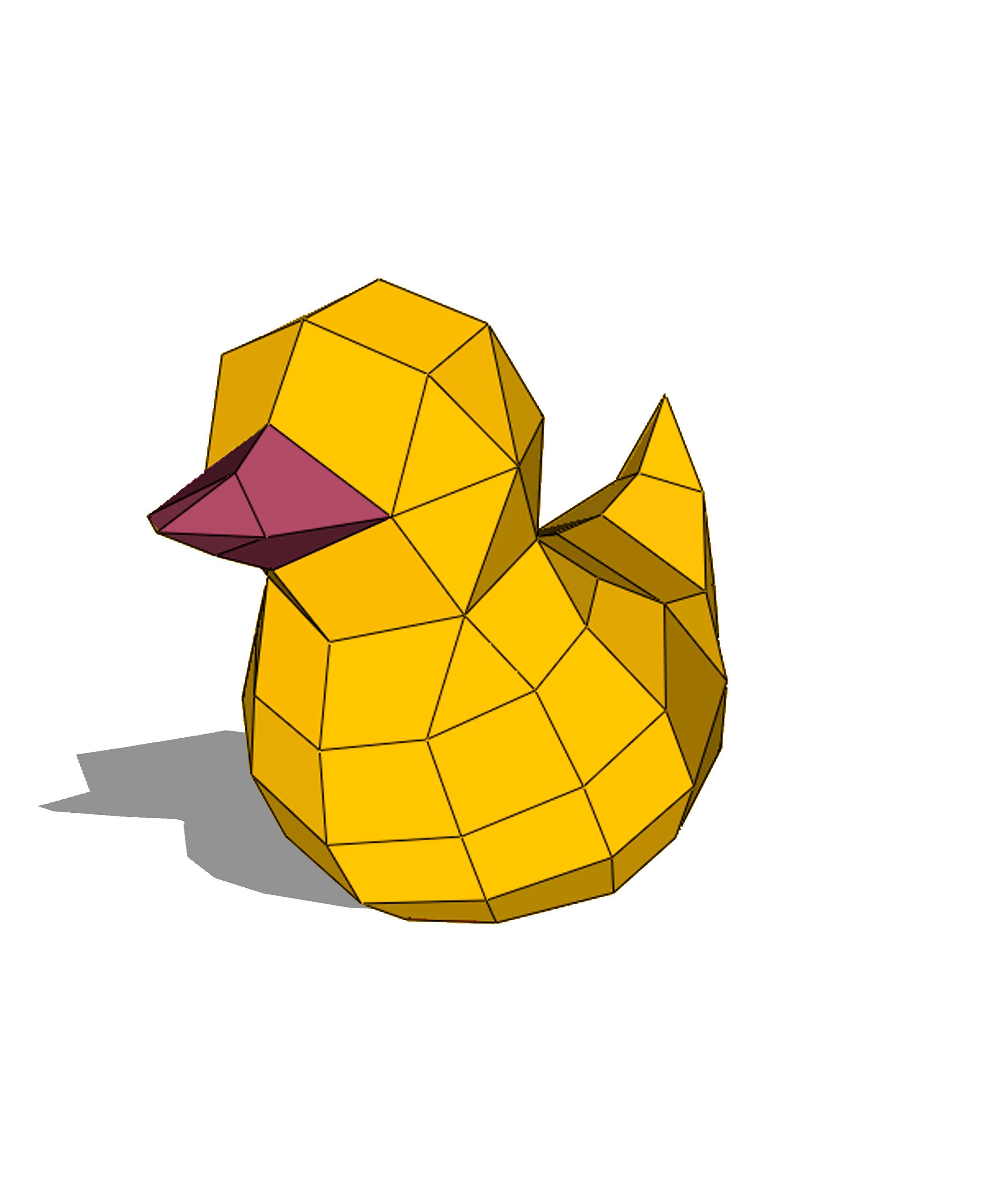 Be the Paper-duck. Not Rubber Duck. Low Poly Sculpture PDF for 