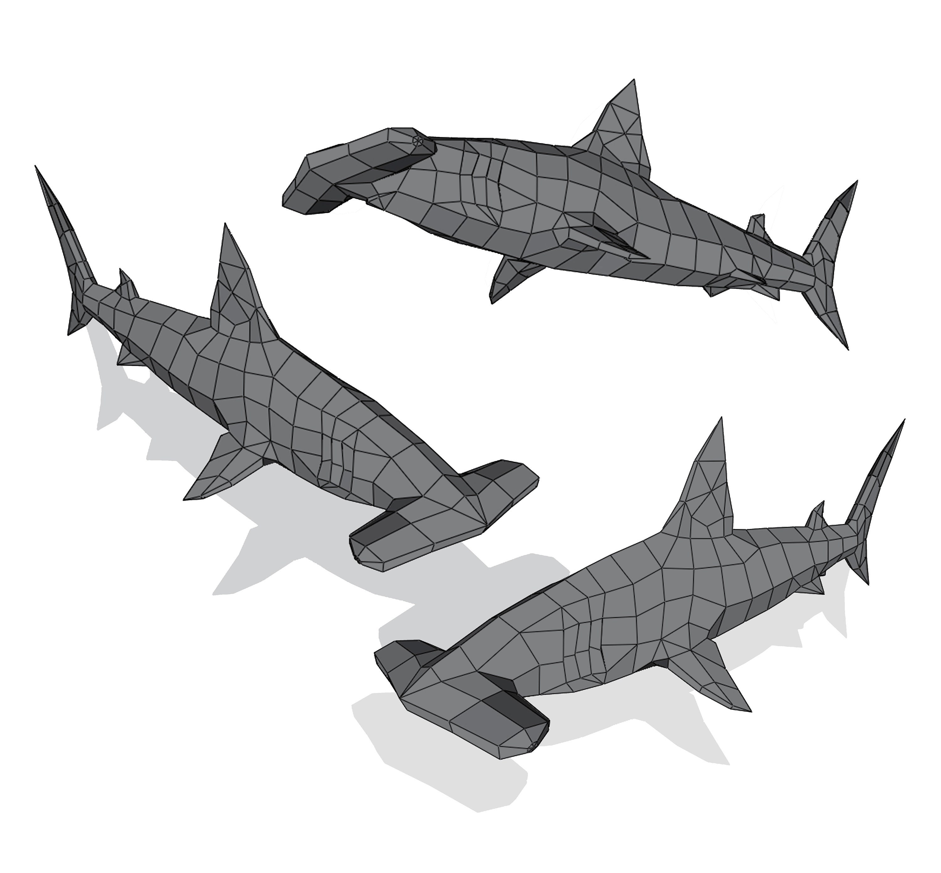 Hammerhead Shark Papercraft PDF Download DIY Gift 3D Low Poly Paper Hammerhead Shark Papercraft PDF Download DIY Gift 3D Low Poly Paper