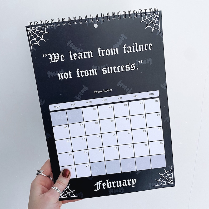 Goth Calendar 2023 // Gothic Planner Goth Stationery Edgar Etsy
