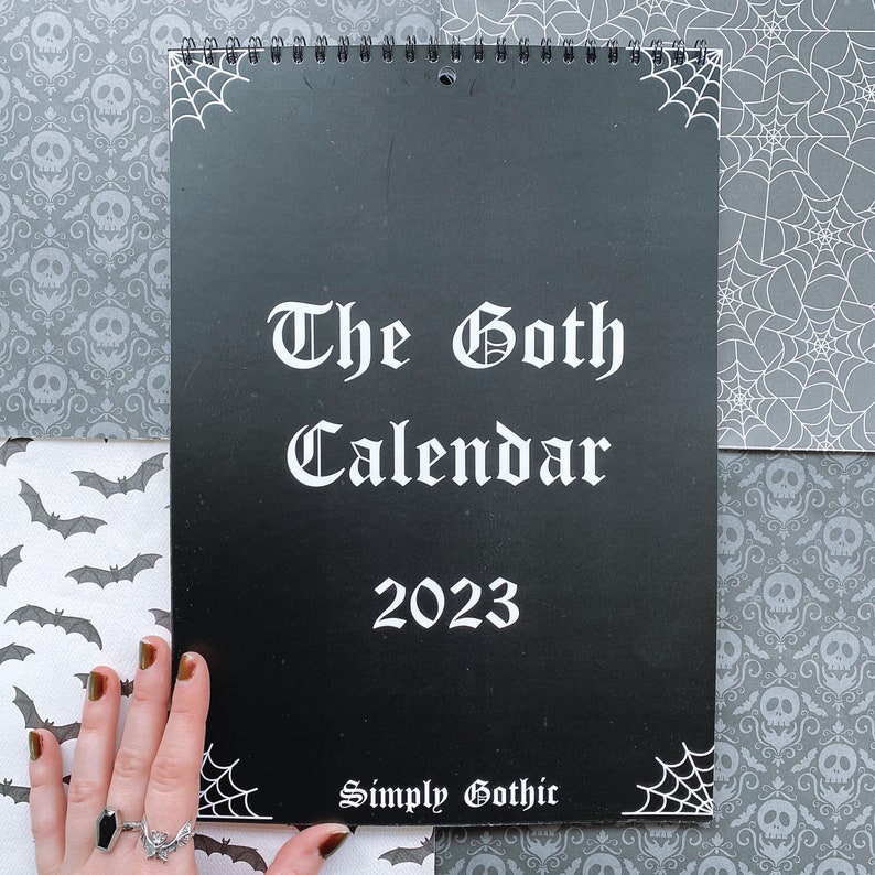 goth-calendar-2023-gothic-planner-goth-stationery-edgar-etsy