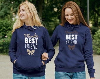Blonde And Brunette Hoodies - Best friend hoodies - Matching bff hoodies - Bestie hoodies - Best Friend Gifts