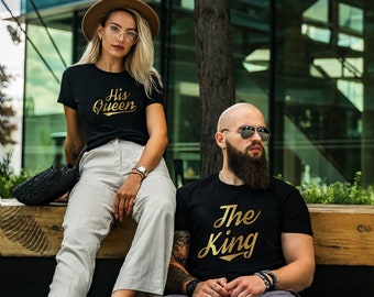 König-Königin-Hemden – passende Paar-Hemden – Königspaar-Hemden – König-Königin-T-Shirts – Weihnachtsgeschenk für Paare – Hemden für Sie und Ihn
