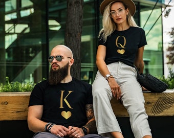 King Queen Shirts - Matching couple shirts - Royal couple t-shirt - Cute couple shirts - Pärchen t-shirts - King And Queen Tees