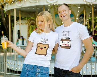 Nutella Paar Shirt - Paar-tshirts - Jubiläumsgeschenke - Passende Paarhemden - Nutella-Geschenke - Seine und Ihre Hemden