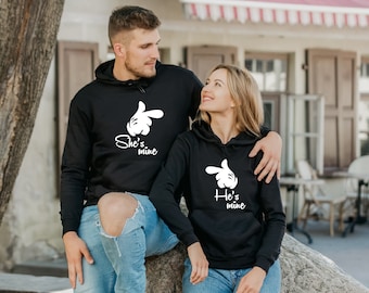 She is mine couple hoodies - Disney hoodies - Mickey mouse sweatshirt - Couple matching hoodie - Couples sweatshirt - Made by VIVAMAKE