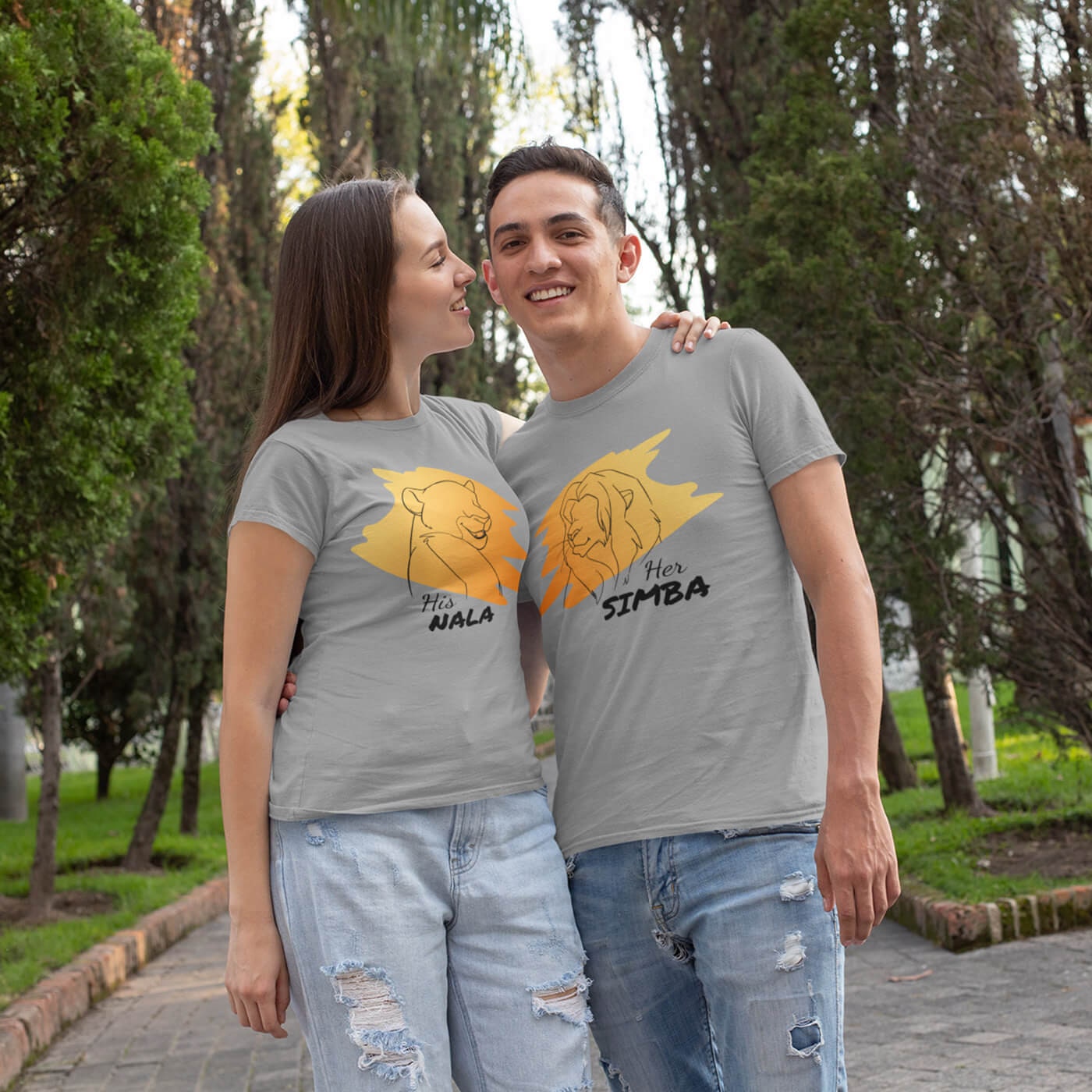 The Queen The King Lion T-shirts a Combinar para Casal