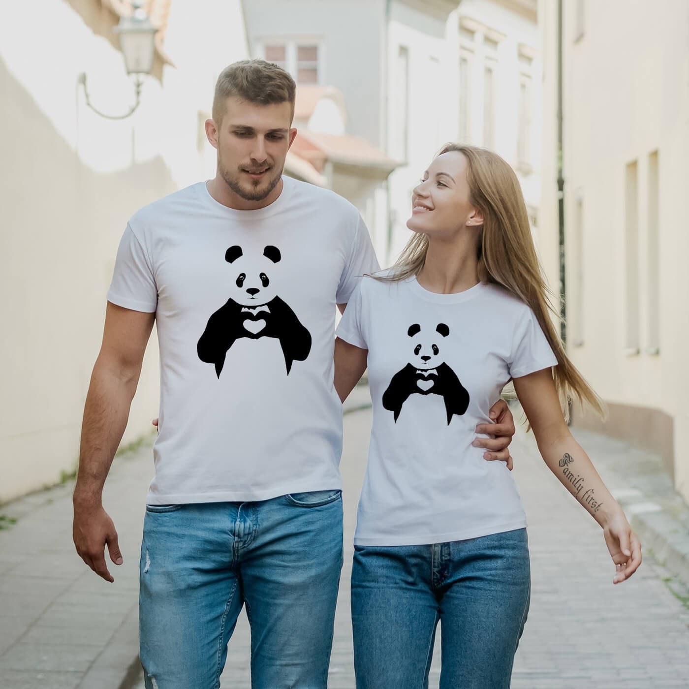 panda t shirt couple