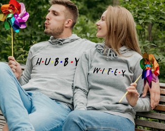 Hubby Wifey Hoodies - Passende Paar Hoodies - Paar Hoodies Sets - Paar Sweatshirts - Geschenk für Paare - Hoodies für Sie und Ihn