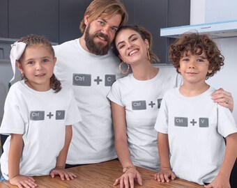 Ctrl C Crtl V Family Shirts - Matching Family Shirt - Family Set T-shirt - Family Matching Shirts - Family Matching Gift